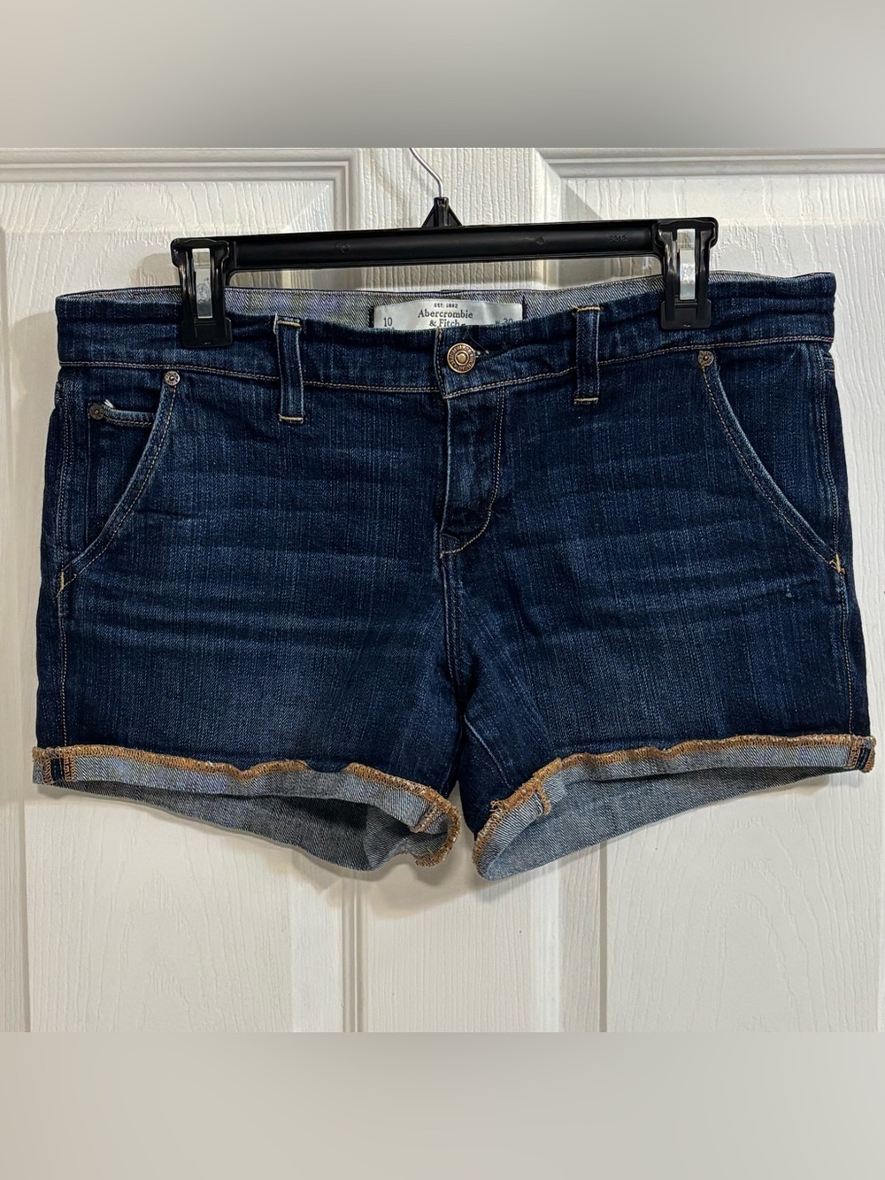 Abercrombie & Fitch Women’s Denim Shorts 10 W30 Dark Wash Perfect Stretch